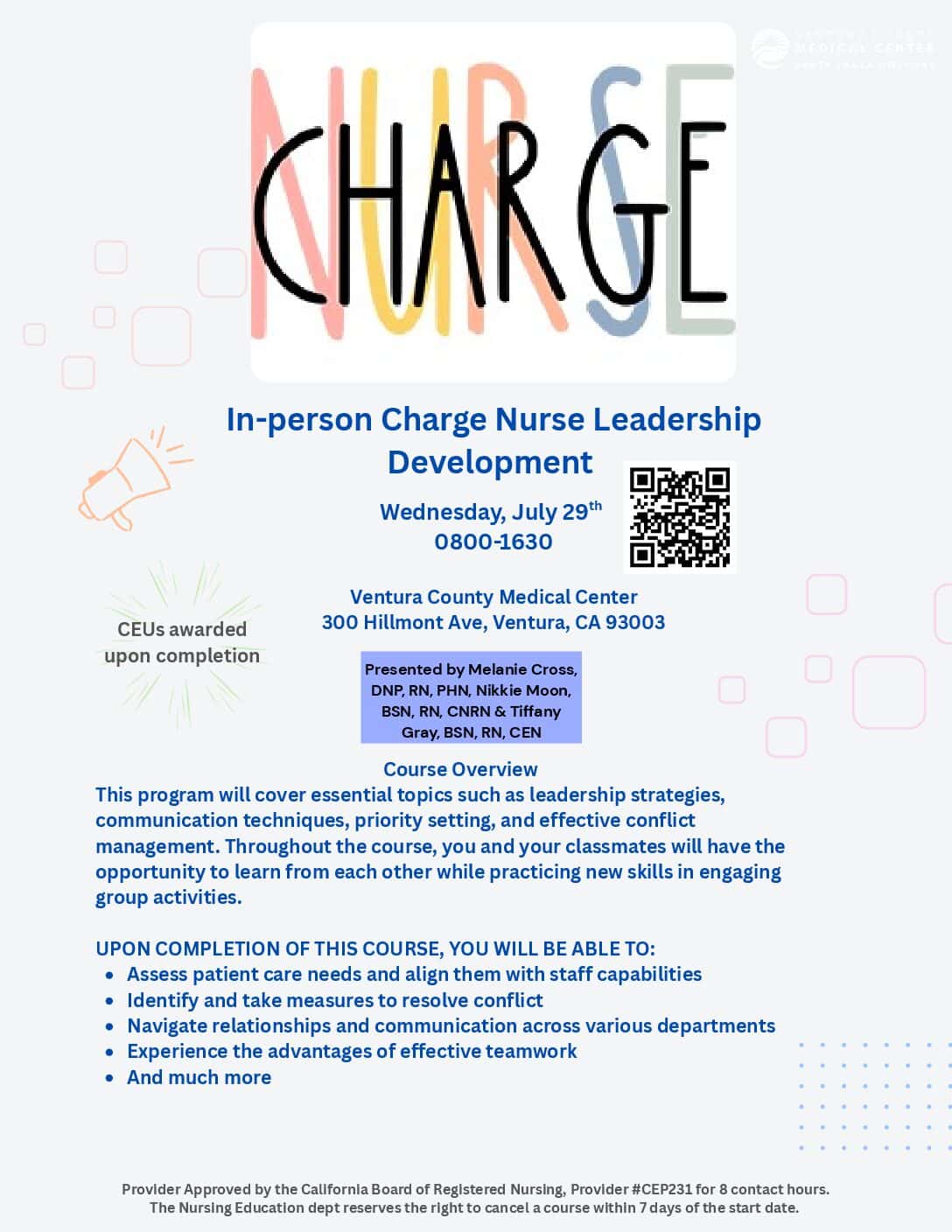 In Person Charge Nurse Leadership Development Course (2)